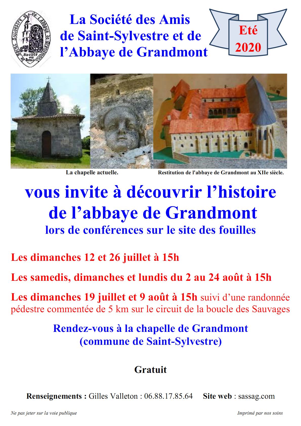 Visites fouilles Abbaye de Grandmont